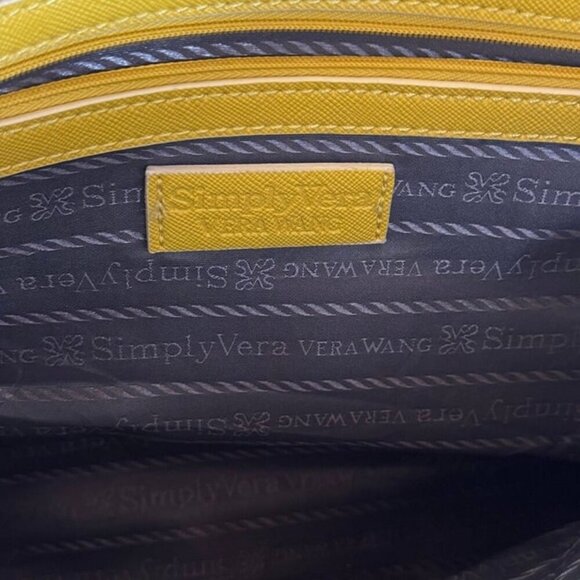 Vera Wang Woven Shoulder Bag Tote  Yellow - Picture 4 of 5